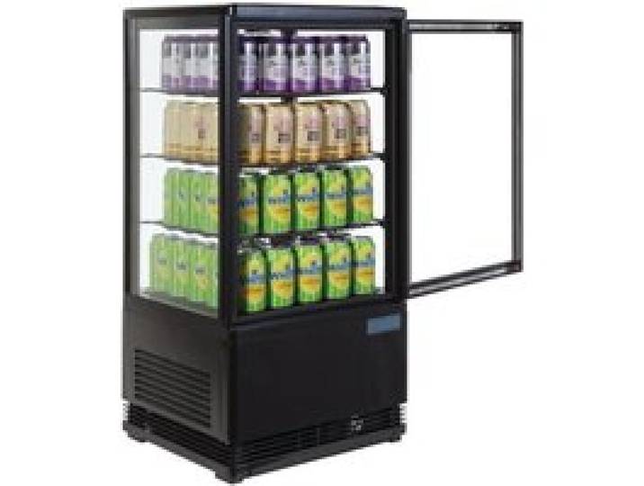 Vitrine réfrigérée avec LED 68L noire Polar