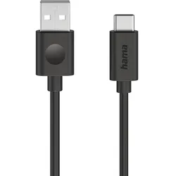 HAMA USB-Kabel 60W, USB-A/USB-C, 1.2m, schwarz