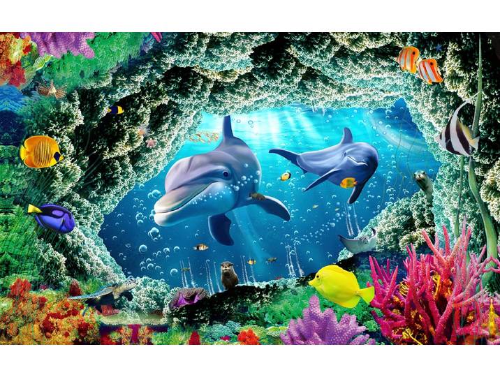 Fototapete PAPERMOON Unterwasserwelt , bunt, B:2m L:1,49m, Vlies, Tapeten, Fototapete