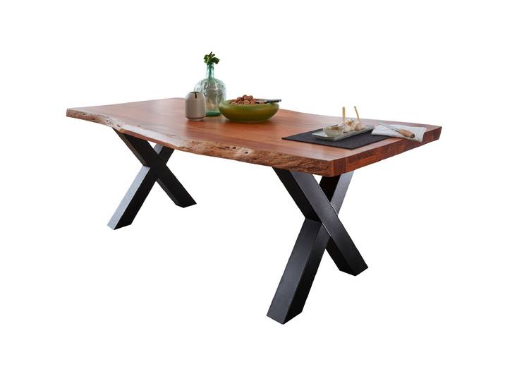 Esstisch Baumkantentisch 140 cm massiv Akazie - TOMASO