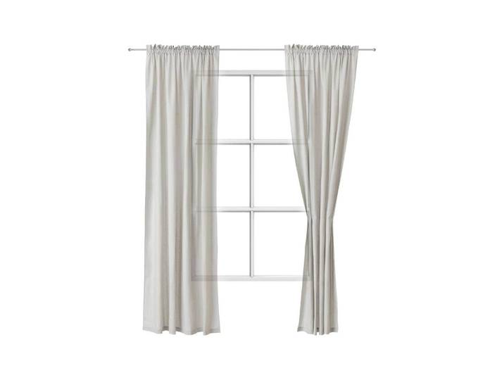 Vorhang URBANARA Solana 2er Set 140 x 245 cm , weiss (hellgrau), B:140cm H:245cm, Baumwolle, Gardinen, Vorhang