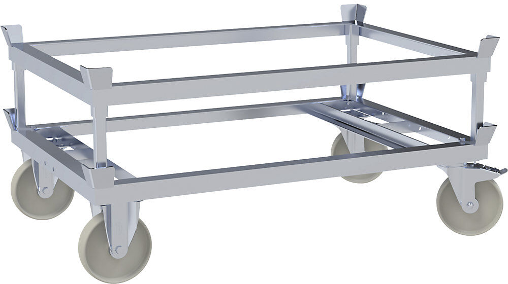 kaiserkraft Paletten-Fahrgestell, LxB 1200 x 800 mm, Tragfähigkeit 1200 kg, Polyamid-Räder