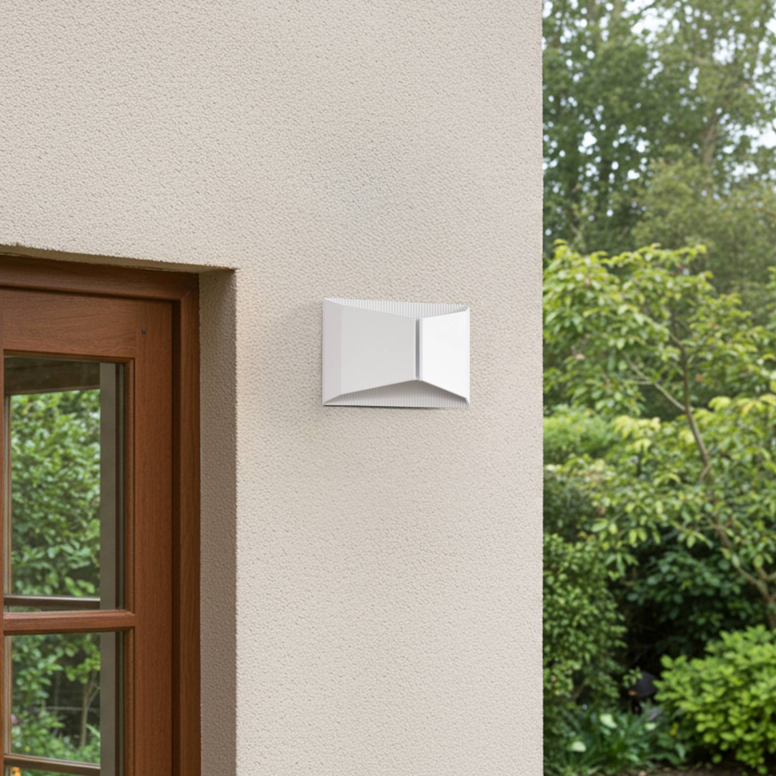 LED Aussenwandleuchte Anlira Lindby, weiß / opal, Metall, Modern, LED Wandleuchte außen