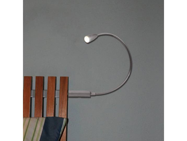 LED-wandlamp Berta, chroom / zilver, Slaapkamer, metaal, Modern, LED wandlamp