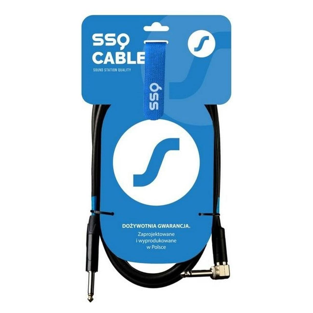 SSQ JMPJMK1 SS-1439 Kabel Jack Mono - Jack Mono 90-Grad-Winkel 1 m Schwarz (1 m) (SS-1439)