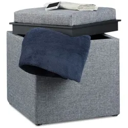 Relaxdays Sitzhocker mit Stauraum Anthrazit