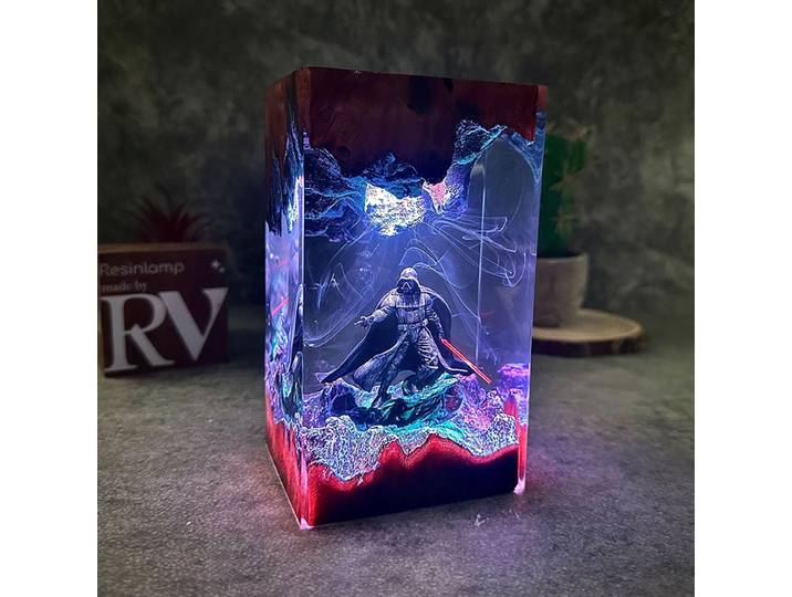 Lampe de table en résine, figurine d'anime, couleurs, veilleuse, scène de film personnalisée, créative, artistique, décoration de bureau, charge USB