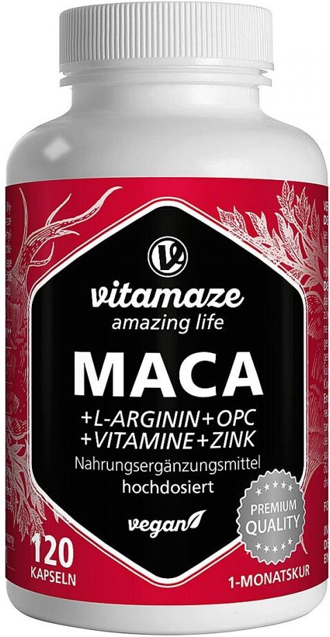 Vitamaze Vispura MACA 10:1 HOCHDOSIERT+L-Arginin+OPC+Vit.vegan 120stk