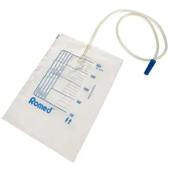 Romed Urinbeutel 2 Liter, 90 cm Schlauch, ohne Ablauf 25 x 10 = 250 Stück