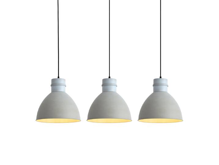 Ensemble de 3 lampes suspendues rustiques grises - Dory