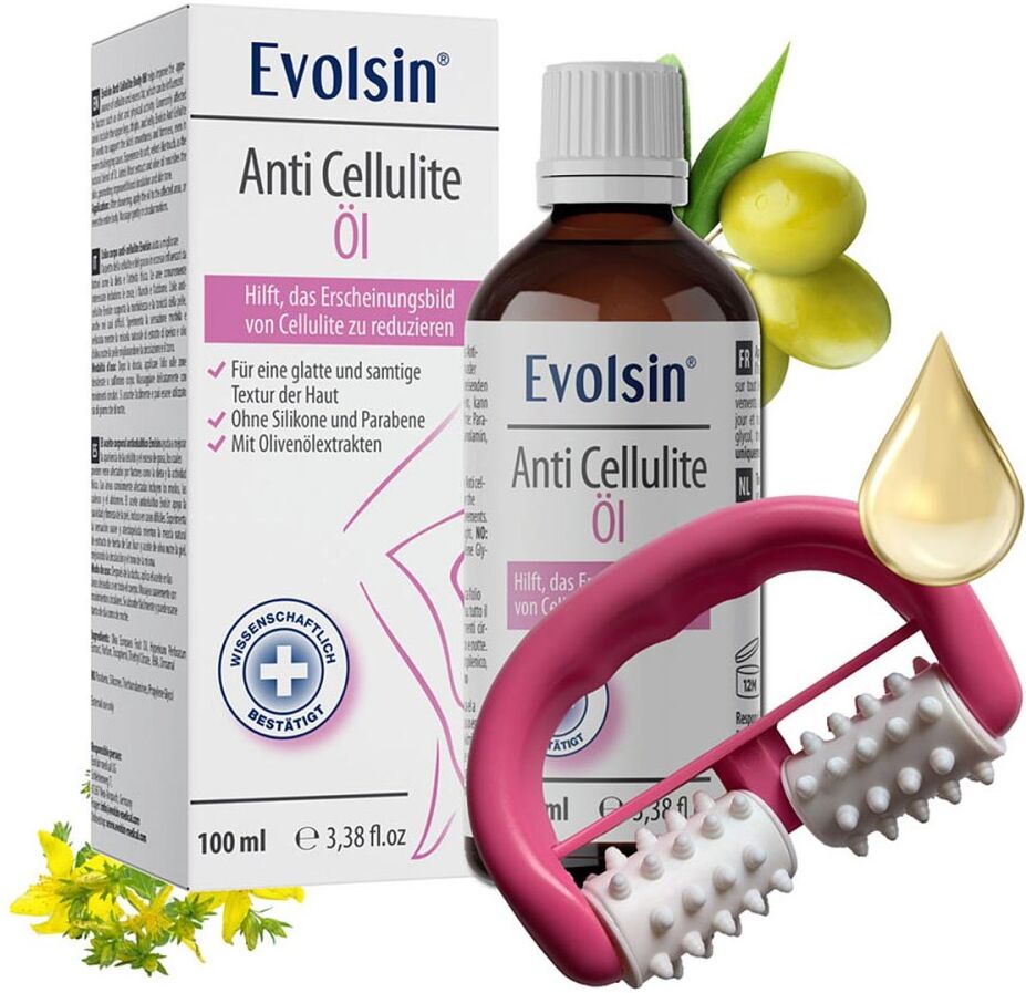 Evolsin Anti Cellulite Öl mit Massageroller 100ml