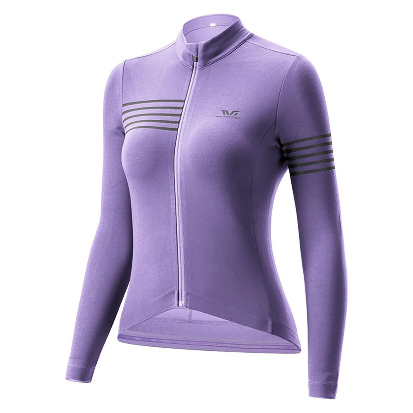 Rockbros YPW065 TVI Damen-Radtrikot mit langen Ärmeln, Herbst/Winter, Grösse M - Lila (M) (ROCKBROS)