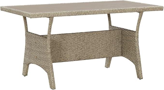 Gartentisch, Terrassentisch Wetterfest Outdoor Tisch Outdoor Esstisch Balkontisch Gartenmöbel Geeignet für Bistro Garten Balkon Terrasse Grau 120x70x66 cm Poly Rattan