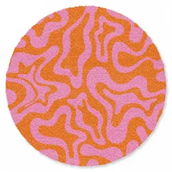 FUSSMATTE Muster - Rosa - Orange - Abstrakt - Modern Türmatte 120x120 cm
