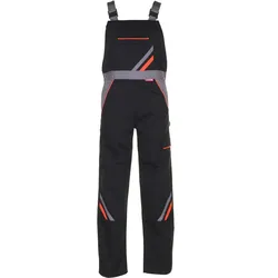 Latzhose "VISLINE" - 64 - schwarz/orange/zink