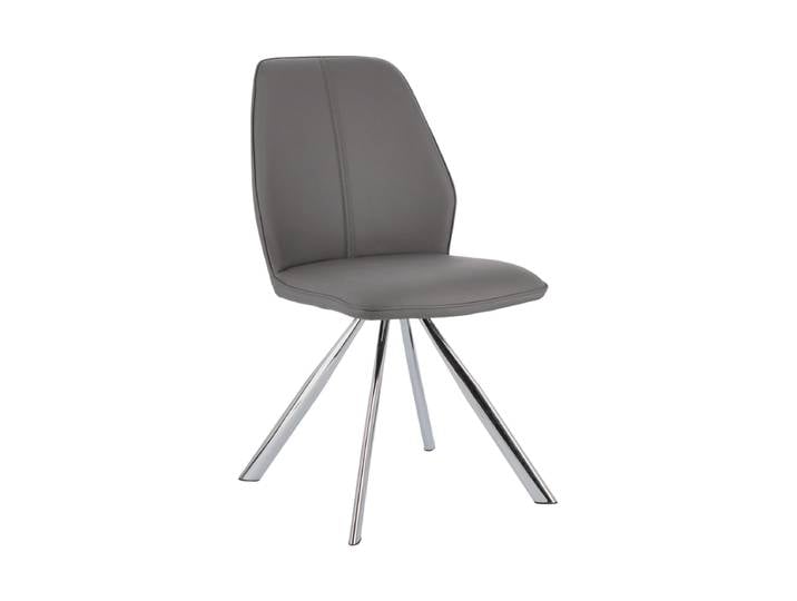 Design Esszimmerstuhl „Maxwell“ Kunstleder Grau Bizzotto