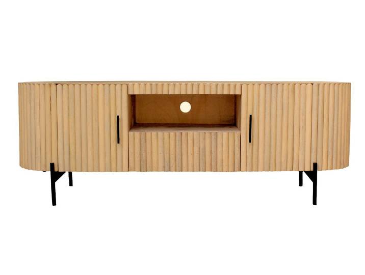 SIT Möbel STRIPE TV-Lowboard Mangoholz, Altmetall