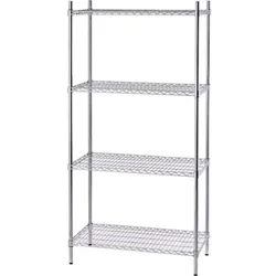 Verchromtes Regal, 4 Regalböden, faltbar, 910x610x1800 mm - -. Stalgast
