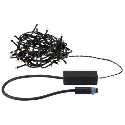 PAULMANN LED-Lichterkette "Yuna IP44 Schwarz", schwarz, Dioden 64 Stk. Flammen 1 Stk., Gesamtlänge 7,4m, Lichterketten, dimmbar