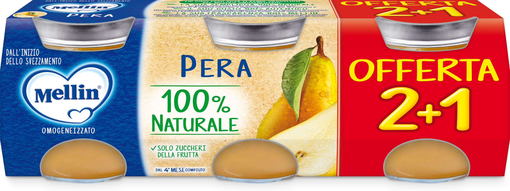 Mellin OMOGENEIZZATO PERA 3 PEZZI DA 100 G
