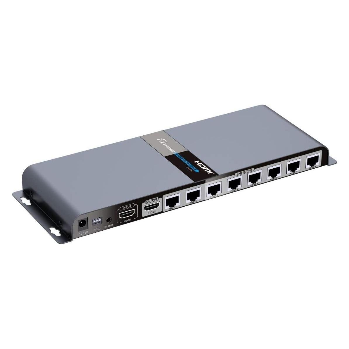 PremiumCord HDMI 1-8 splitter+extender po CAT6/6a/7, FULL HD, 3D (khsplit8g)