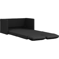 vidaXL Bodensofa mit Schlaffunktion Schwarz 112x174x55 cm Kunstleder