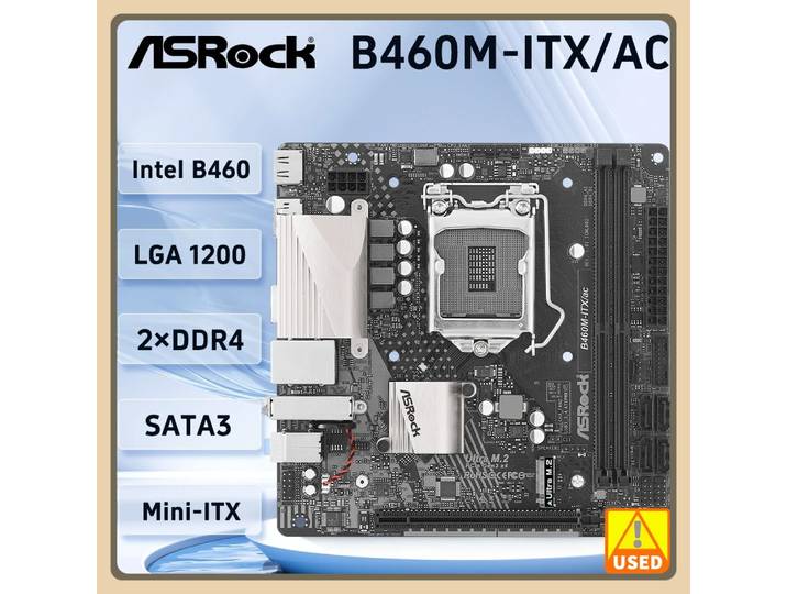 B460 Mini-ITX carte mère ASRock B460M-ITX/AC carte mère LGA 1200 DDR4 PCI-E 3.0 M.2 USB3.2 HDMI M.2 prend en charge Intel 10e génération
