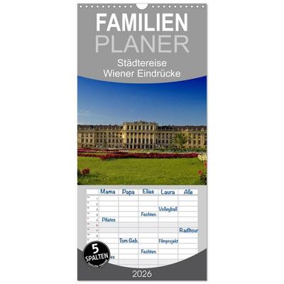 Familienplaner 2026 - Wiener Eindrücke mit 5 Spalten (Wandkalender, 21 x 45 cm) CALVENDO