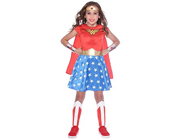 amscan Kind Wonder Woman Crazy Jurk Kostuum Leeftijd: 3-4 jaar (Leeftijd: 10-12 jaar)
