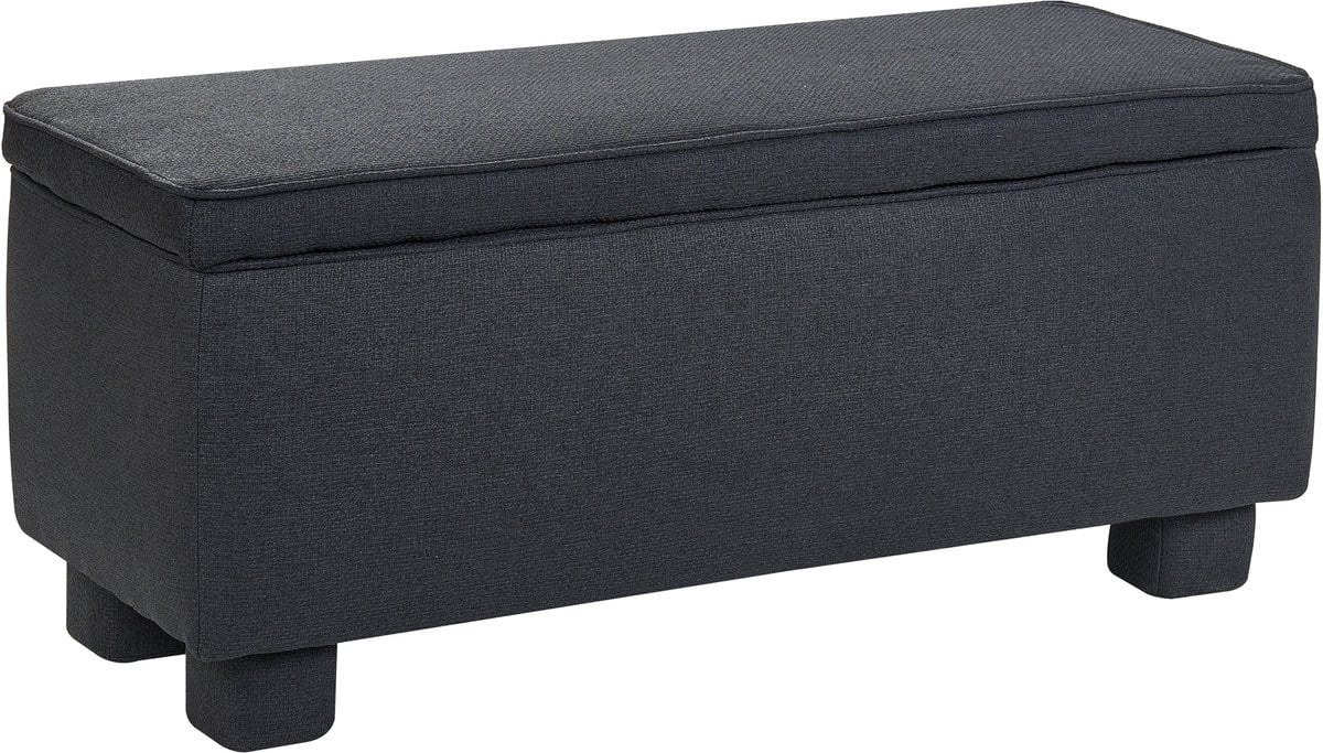 Beliani Ithaca Bankje met opbergruimte - Zwart - Polyester