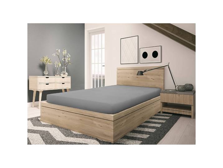 Feinbiber Spannbettlaken Gots 140 x 200cm Silber/Silber