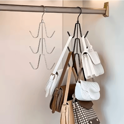 Inspire Picks 360 Rotating Metal Wallet Hanger Multi Functional Closet Organizer Rack silvery 1pc