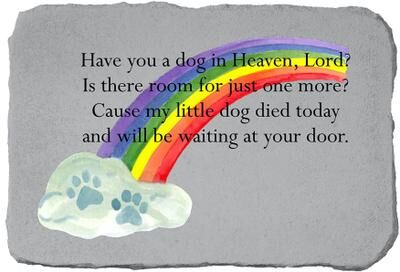 Have You A Dog Rainbow Garden Memorial Accent Stone by Kay Berry in Grey