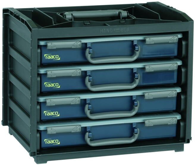 Caisson de transport en polypropylène équipé de 4 mallettes Assorter ; CIMCO (412004)