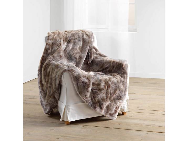 Plaid imitation fourrure Antartic Marron 125x150
