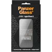 Ceramic Displayschutz Ultra-Wide Fit, Schutzfolie transparent, iPhone 15, EasyAligner