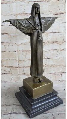 Bronzhaus Original Milo Egyptian Princess Bronze Marble Sculpture Statue Art Deco Figurine