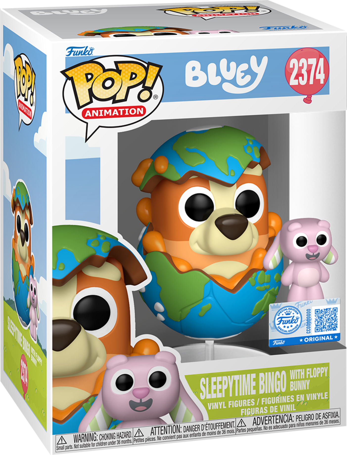 Funko Pop! Animation Bluey Sleepytime Bingo with Floppy Bunny Official Collectible