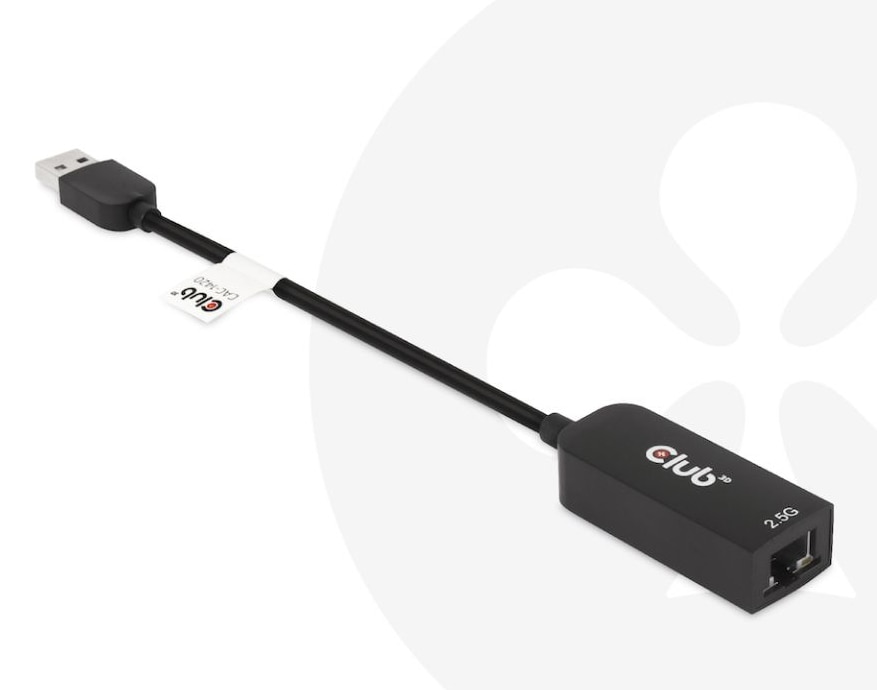 Club 3D USB 3.2 Gen1 Adapter Typ-A zu 2,5 Gigabit Ethernet St./Bu. schwarz