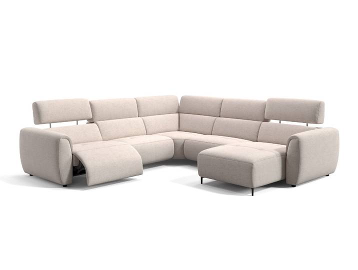Wohnlandschaft LIORA Stoff Sofa UForm Relaxfunktion elektrisch Couch Garnitur Eckcouch