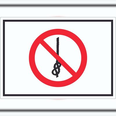 HB-Druck Knoten von Seilen verboten Symbol Aufkleber A7 (74x105mm)