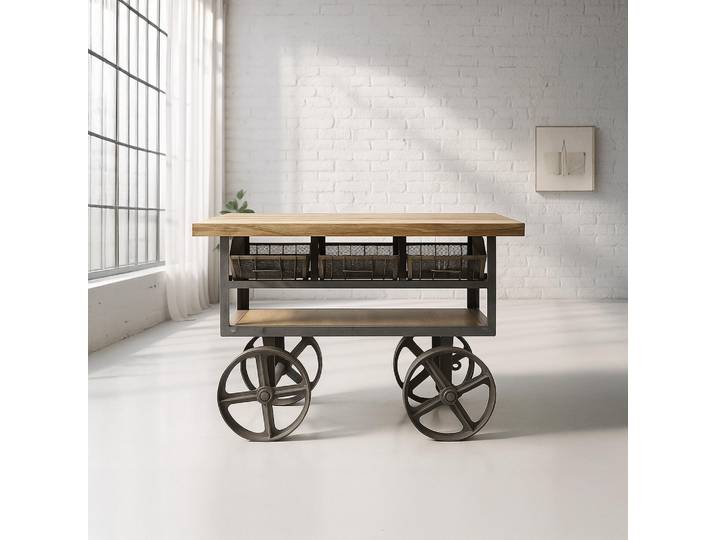Desserte industrielle finition naturelle