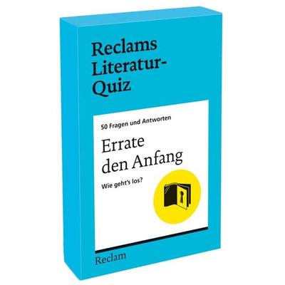 Errate den Anfang. Wie geht’s los? 50 Fragen und Antworten für Büchermenschen, Nonbook von Manfred Orlick, Reclam, Philipp