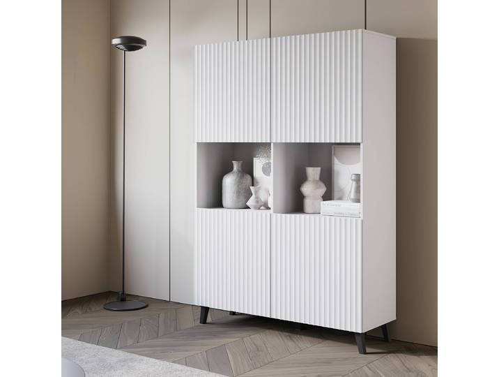 Highboard Orrock - 168 cm 120 x 168 x 39cm Weiß/Weiß