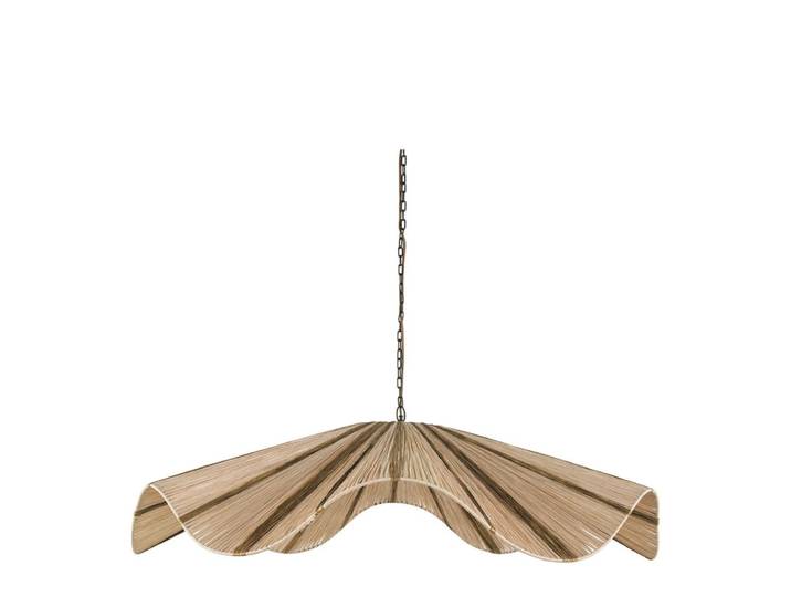 Suspension en raphia - doré et naturel - ø 110 x 21 cm