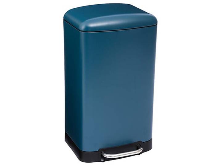 Poubelle en métal bac amovible 30 l bleu 30 L