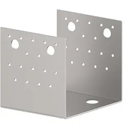 Pfostenanker, U-Form, zum Aufschrauben, 125 x 80 x 80 mm, 4 mm stark, Stahl verzinkt