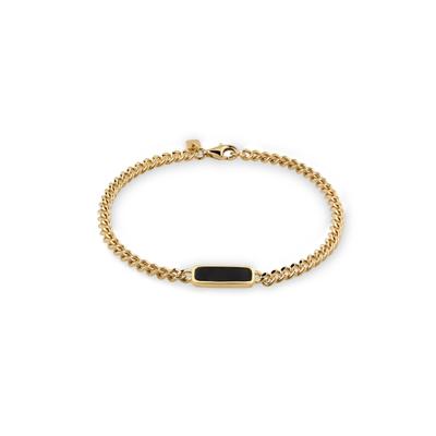 Armkette KUZZOI "Armband Emaille 925 Sterling Silber" Gr. 19, gold, Armbänder, Herren, Silber 925 (Sterlingsilber), Armkette