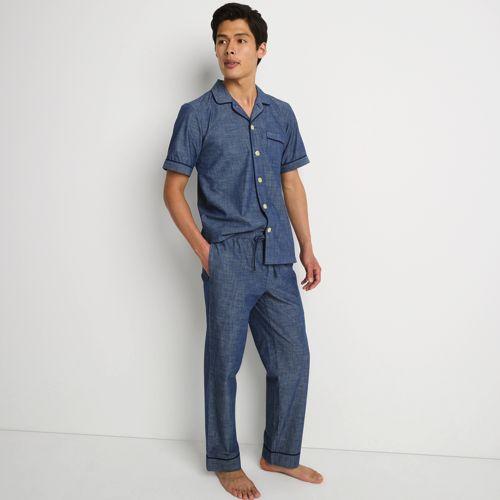 Essenzielle Pyjama-Hose aus Baumwolle für Herren, Herren, size: regular, Blau, Baumwolle, by Lands' End