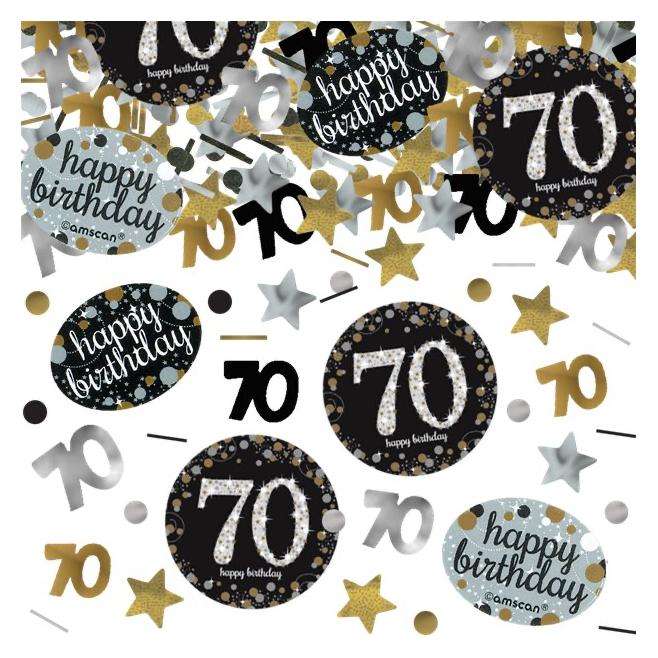 Amscan Konfetti 70 Jahre "Happy Birthday" (12 Stk.) (361964)